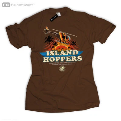 ISLAND HOPPERS Tom Magnum TV Selleck Fan 80's Hawaii T-Shirt Thomas Retro Kult - Bild 1 von 2