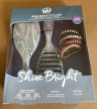 Wet Hair Brush Shine Bright Style Set Limited Edition NEW 