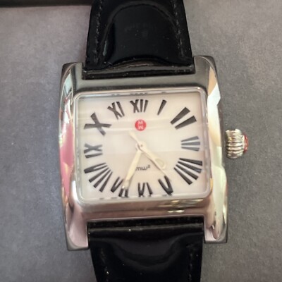 Michele Black Patent Leather Women’s Watch Band with Michele Pouch MICHELE Black Leather Wristwatch Bands for sale | eBay main image 3