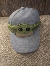 Baby Yoda Hat With Ears Star Wars Mandolorian Grogu Child's Size NWOT Snapback