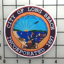 Long Beach City Seal 4" Wide Color Vinyl Decal Sticker BOGO 