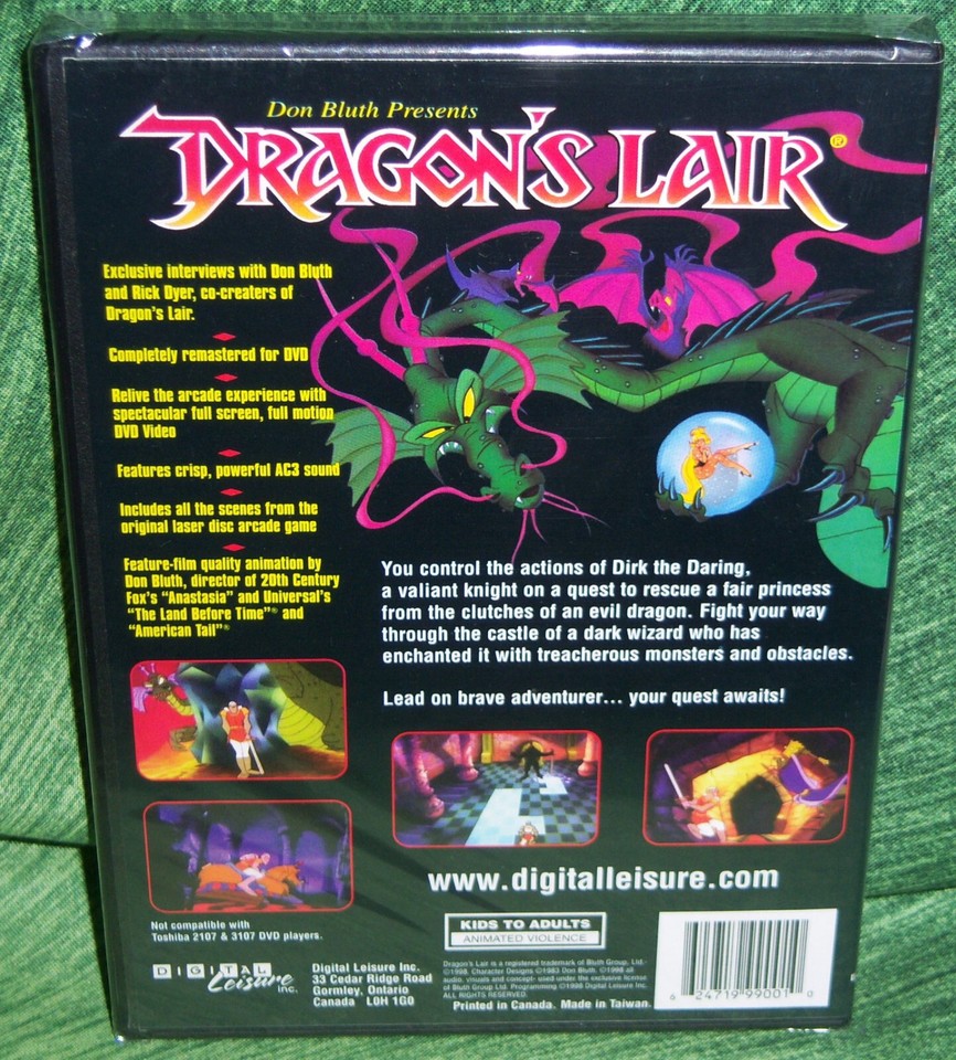 BRAND NEW RARE OOP DON BLUTH DRAGON'S LAIR 1 INTERACTIVE VIDEO GAME DVD ...