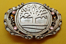Vintage Metal Alloy Modern Tree of Life Belt Buckle