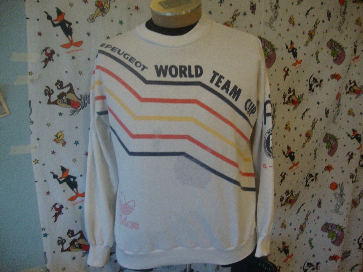 Vintage Adidas Peugeot World Team Cup Tennis Sweatshirt Size M | eBay