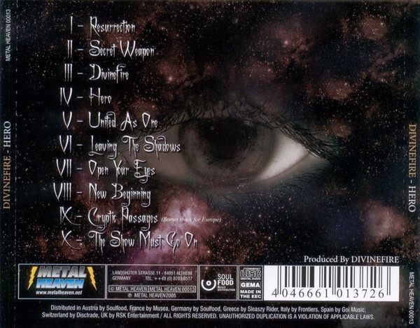 Divinefire Hero CD, Album 2005 Heavy Metal, Speed Metal (NM or M
