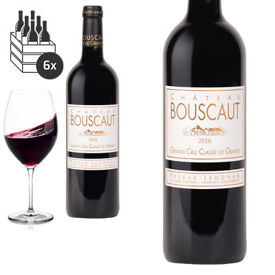6er Karton 2016 Château Bouscaut Pessac-Léognan Grand Cru Classé de Graves - Rot