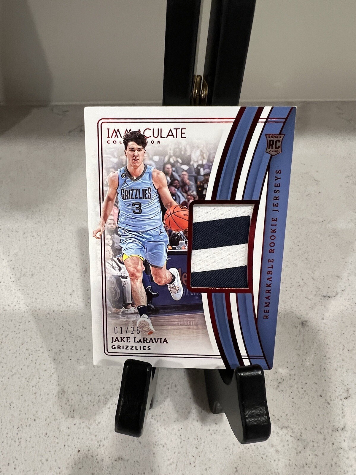 2022-23 Panini Immaculate Rookie Jersey #RJ-LAR Jake LaRavia /25 (MEM, RC)