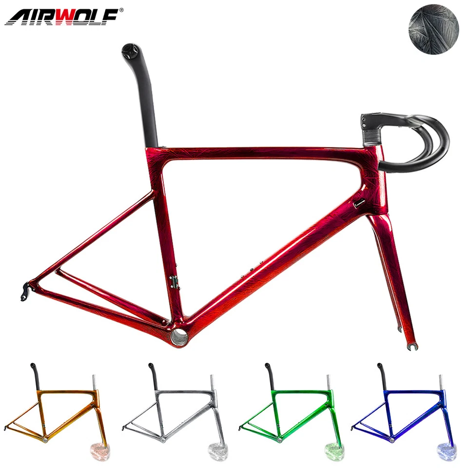 AIRWOLF 700*25c Carbon Rennrad Rahmen Ultraleicht 787g 44-58cm Crystal