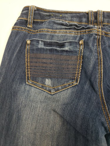 Almost Famous Size 9 Junior Womens Skinny Jeans Blue Destroyed Distressed - Picture 5 of 10