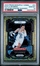 2024 Monopoly WNBA #61 Kayla McBride Gold Millionaire Shimmer #/500 PSA 10 pop 2