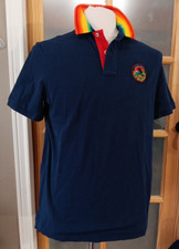 Ralph Lauren Polo Country Rainbow Collar Sportsman Logo Patch Shirt Navy Mens M