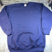 Vintage Men’s Usa Crewneck Made In Usa Embroidered Navy Blue Blank Large Long