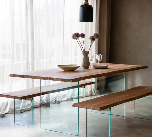 Dining Table Ferndale 240cm Acacia wood and Glass Rrp £1399 - Picture 3 of 5