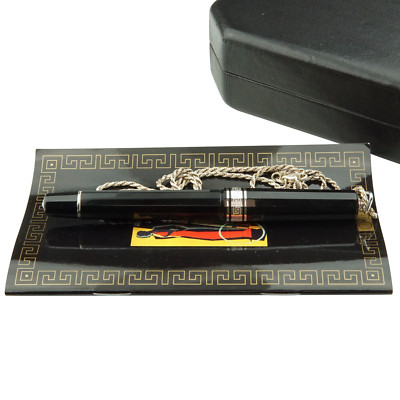 Omas Tintenroller Schwarz Silber Rollerball mit Box Classic