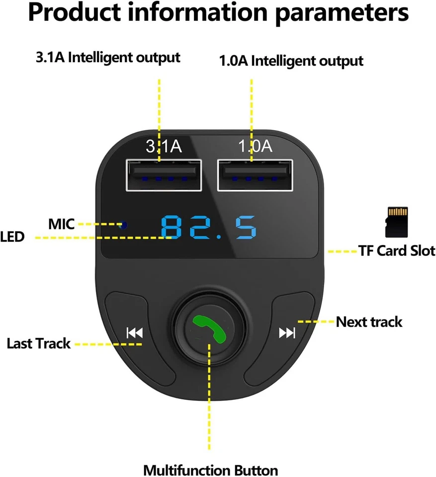 Cargador de Coche Rápido 2 Puertos USB Tipo C Universal Adaptador OTG Para iPhone 15 Samsung Foto 4 de 4