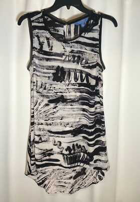 SIMPLY VERA WANG Womens Size Medium Black Purple Sleeveless Tunic Top  Blouse