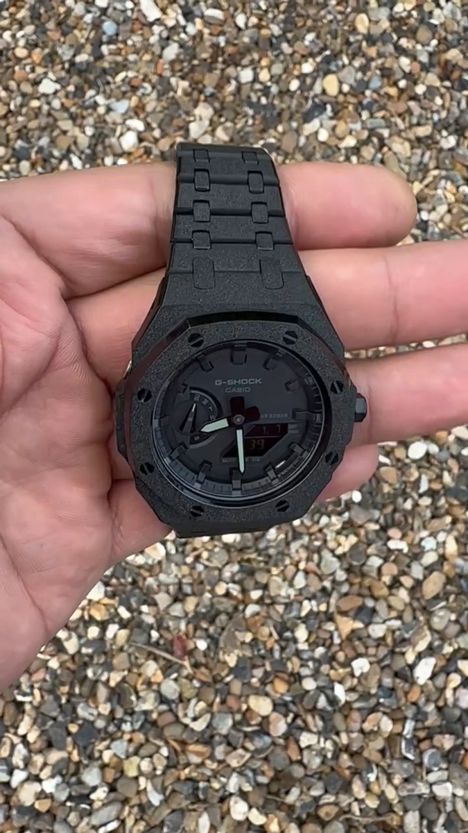 Casioak Custom Frosted Black Metal Stealth Casio G-SHOCK GA2100