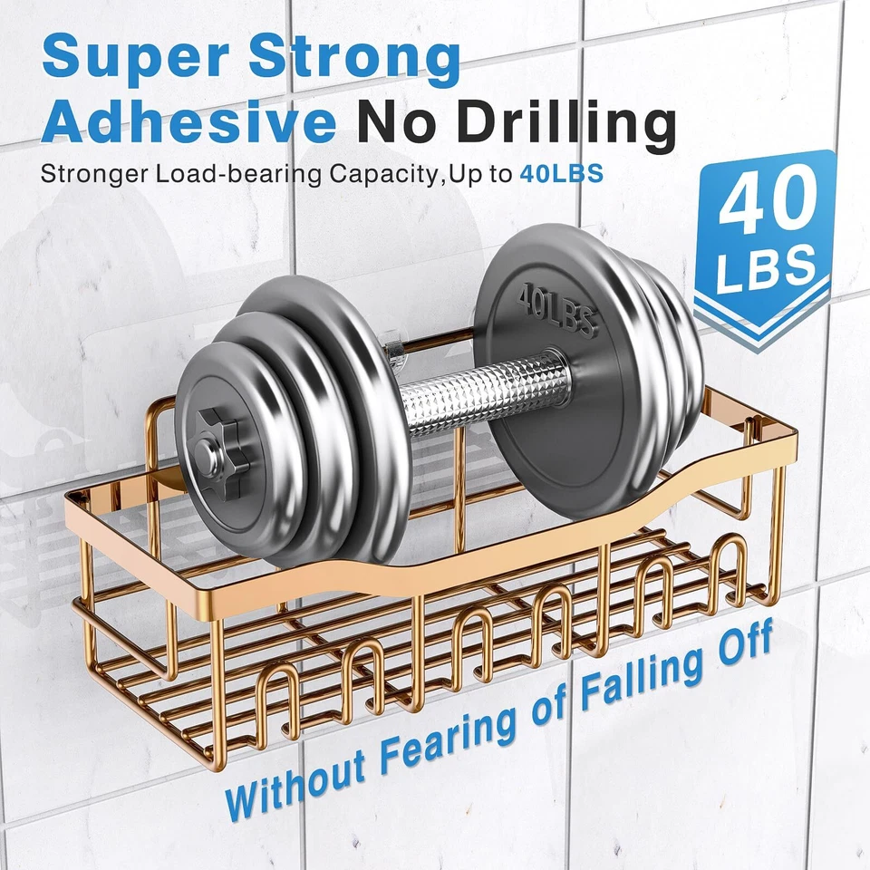 Клейкий органайзер для душа EUDELE Shower Caddy упаковка 5 шт. для хранения в ванной и дома... - Изображение 4 из 4