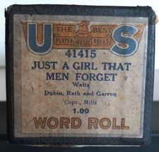 United States piano roll 41415 Just a Girl that Men Forget waltz