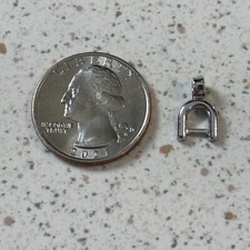 Equestrian Horse Rider Stirrup Small 1/2" Silver Tone Bracelet Necklace Charm