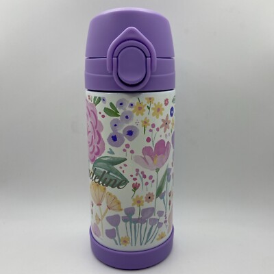 Gourde Enfant Pottery Barn Kids « Madeline » 12 Oz – Lavande, Motif Fleuri, Neuf
