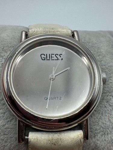 Ladies Guess 1991 Silver Tone Quartz Watch New Battery