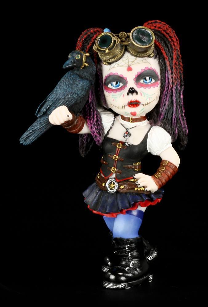 Day of the Dead Figurine, Clockwork Candy Gothic Steampunk Resin Statue