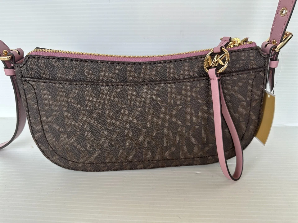 MICHAEL KORS NUEVO CON ETIQUETAS Camden Rosa Real Pequeño Mensajero Bandolera Bolso de Mano Nuevo Foto 3 de 4