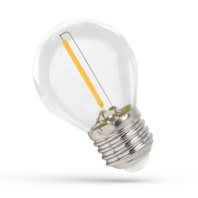 Spectrum LED Filament Lampen Tropfen Kugel 1W E27 klar 60lm extra warmweiß 1800K