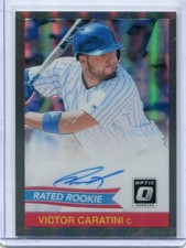 2018 Donruss Optic Victor Caratini Black Prizm Auto Autograph SSP #'d 22/25 Cubs