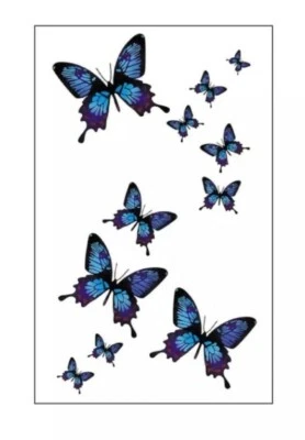 ROSIE'S TATTOO BOUTIQUE 🦋 2x Sheets Little Blue Butterfly Temporary Tattoo UK Small Tiny Butterflies 🦋