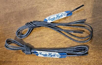 2 PAIR 27'' Cordo Hyde Thin Waxed Dress Shoe Laces Round Shoelaces Strings- black