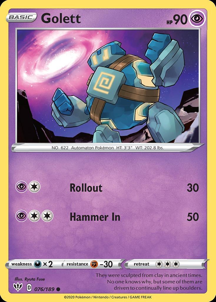 Pokemon Golett (76/202) Darkness Ablaze NM