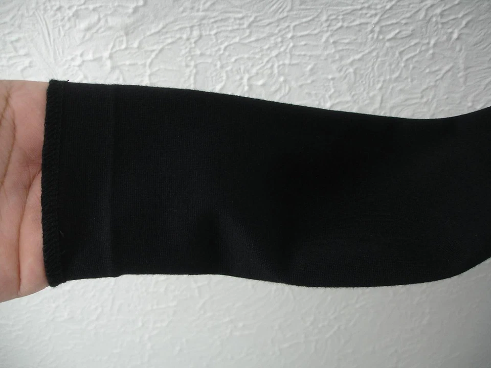 Vestido para mujer S Artelier Nicole Miller negro elástico piel de cordero ribete de cuero Foto 4 de 4