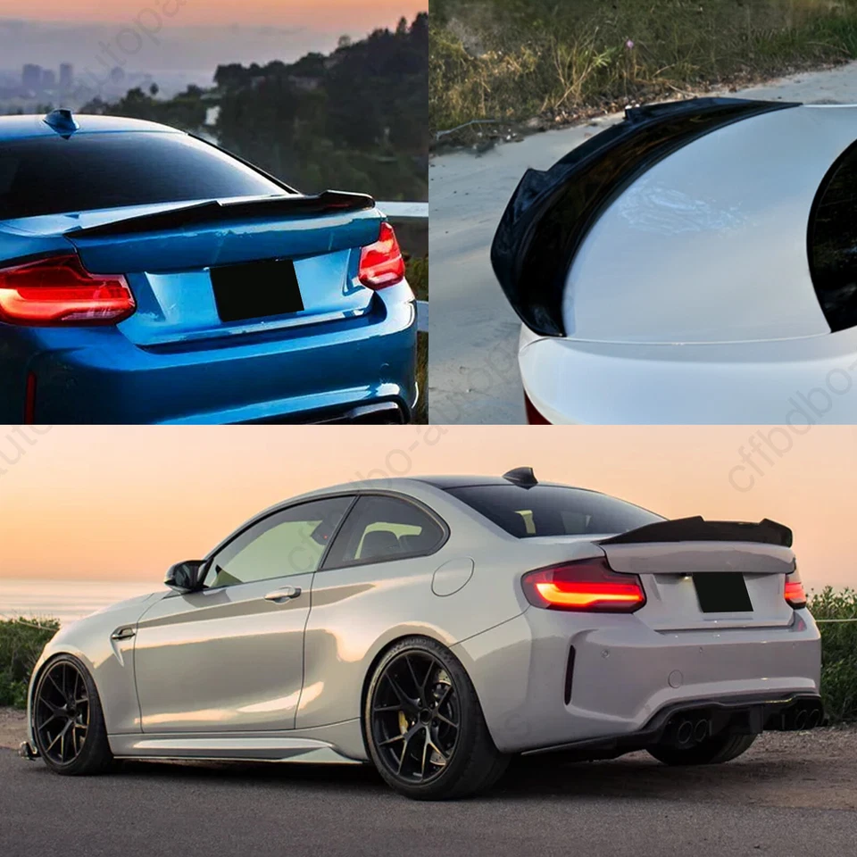 Alerón trasero negro brillante estilo PSM para BMW 14-21 F22 F87 M2 228i M235i Foto 2 de 4