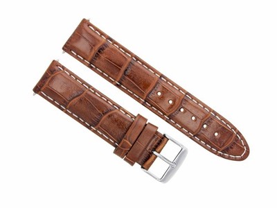 24MM LEATHER WATCH STRAP BAND FOR OMEGA AQUA TERRA RAILMASTER L/BROWN/TAN WS