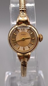 Authentic Vintage 1960s PARA Manual Wind Gold Plated Ladies Watch Guilloche Dial Running