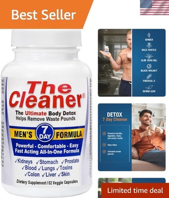 Ultimate 7-Day Detox Supplement for Men - Supports Digestive Health, 52 Caps