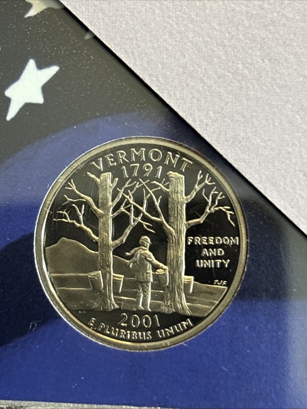 2001 S Proof Vermont State Quarter from Original Proof Set