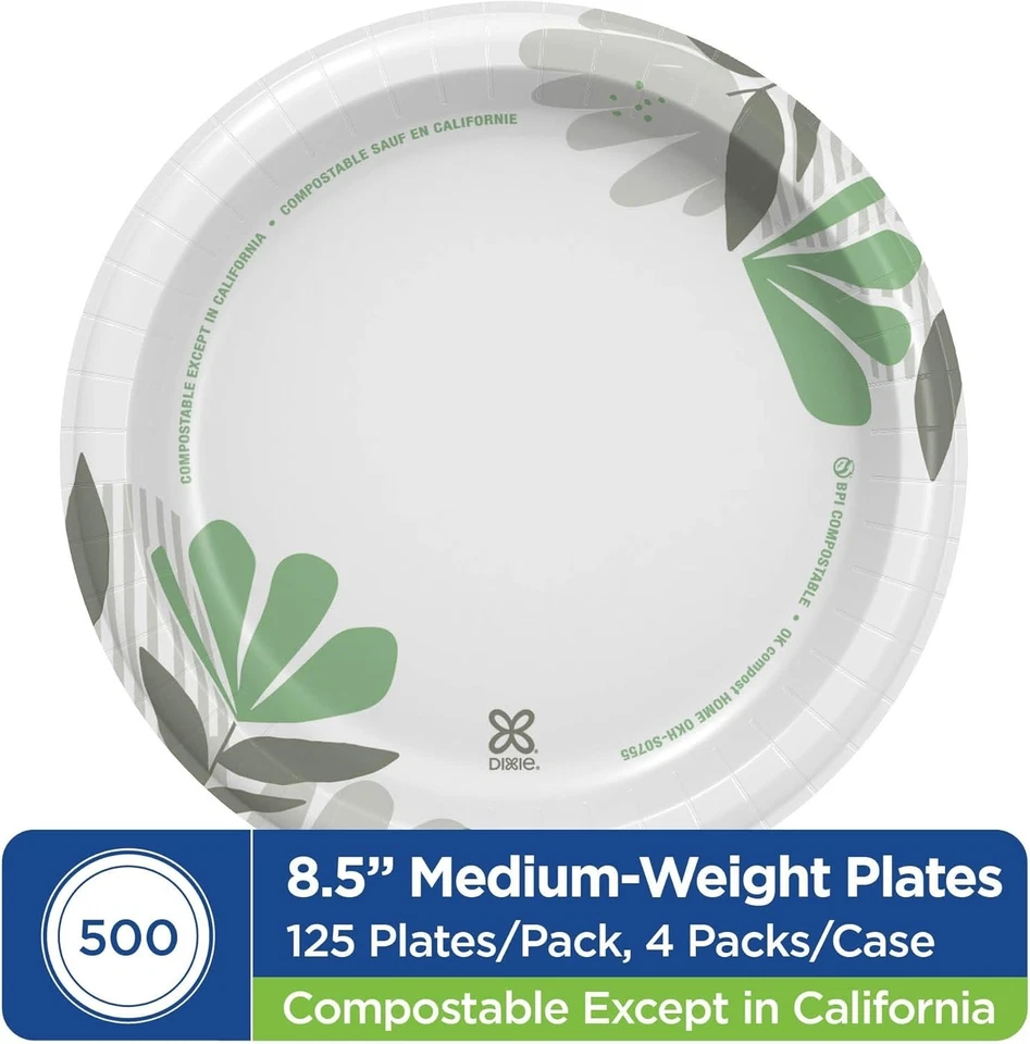 500 Count Dixie Pathways 8.5" Paper Plates - Durable & Microwave Safe for Events - Image 4 of 4