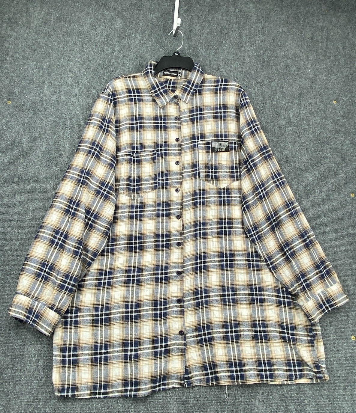 PrettyLittleThing Multicolor Oversized Flannel Bu… - image 1