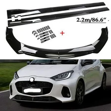 Front Bumper Lip Splitter Spoiler Side Skirts For Mazda 2 3 6 Sedan Glossy Black