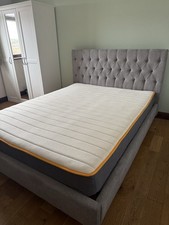 Benson for Beds Sandra Grey Fabric King Size Bed and Matress Collection Only