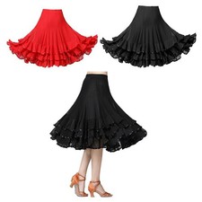 Ballroom Waltz Latin Dance Skirt Practice Long Dress Costume