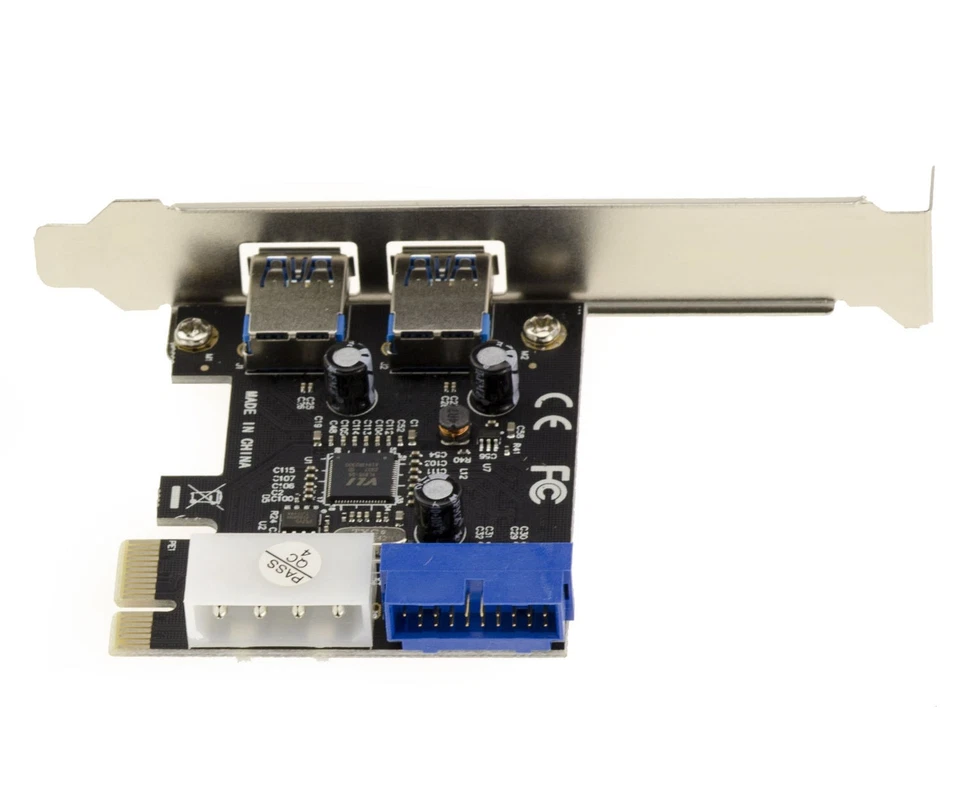 Pcie USB 3.0 (USB3 Superspeed) - 2+2 Anschlüsse/Chipsatz Via - Verbinder 19 Pin - Bild 2 von 4