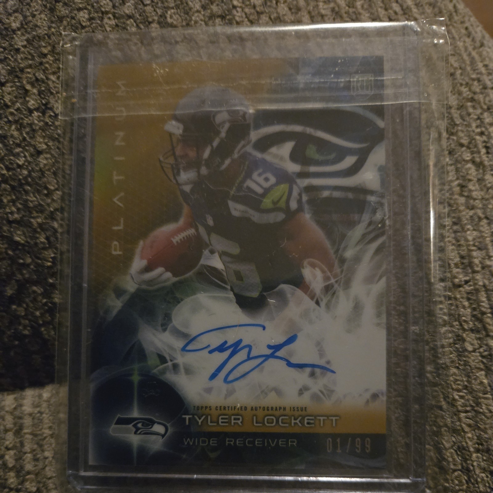 2015 TOPPS PLATINUM AUTOGRAPH RC  TYLER LOCKETT GOLD REFRACTOR /99
