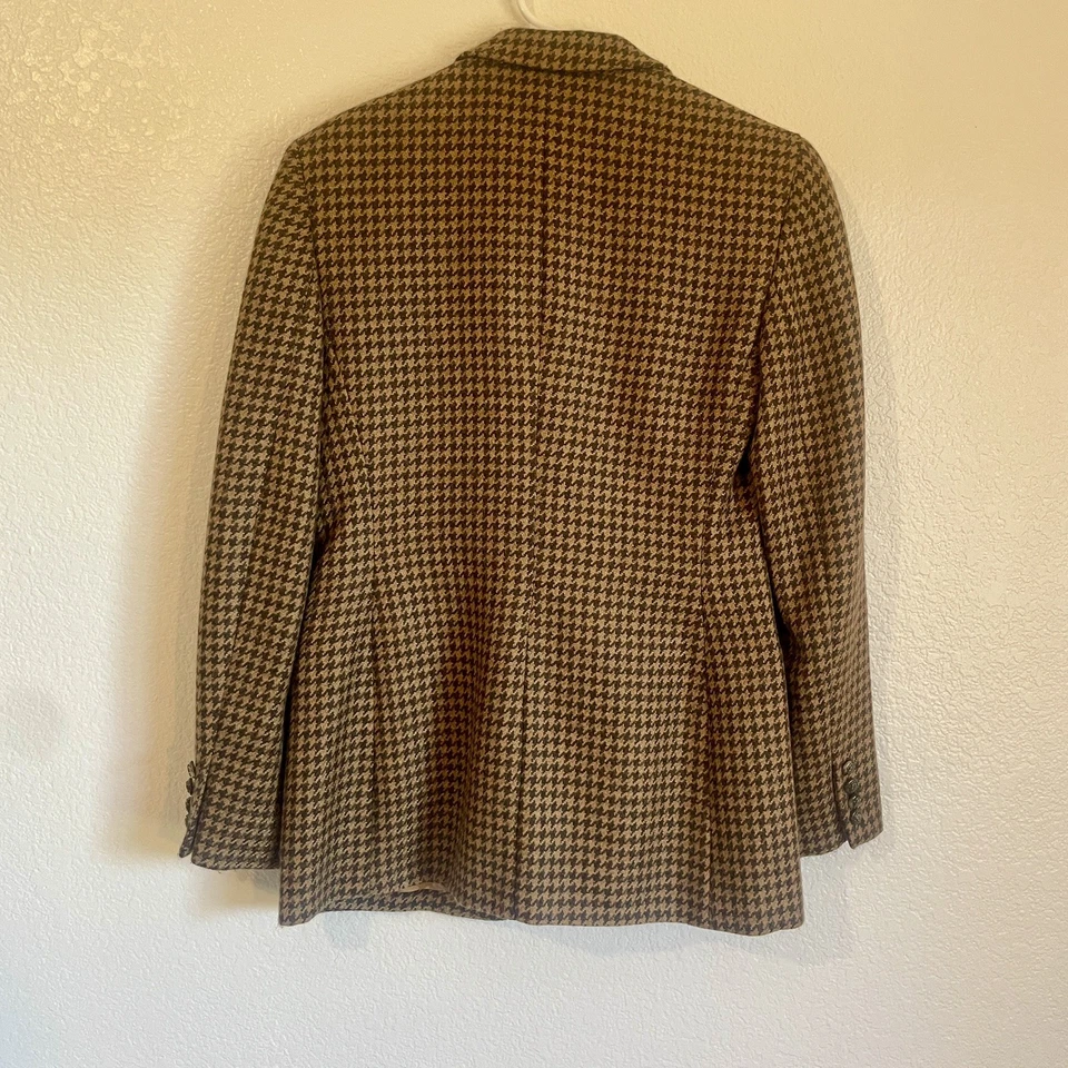 Blazer a cuadros vintage Lauren Ralph Lauren para mujer 100 % lana pata de gallo talla 4 Foto 2 de 4