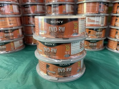 Sony DVD-RW 4.7GB 120Min 1x-2x Blank Rewritable Discs 75-Pack NEW Factory Sealed