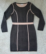 Calivin Klein - Knit Professional Black and Pink Dress Womens Sz Large, L