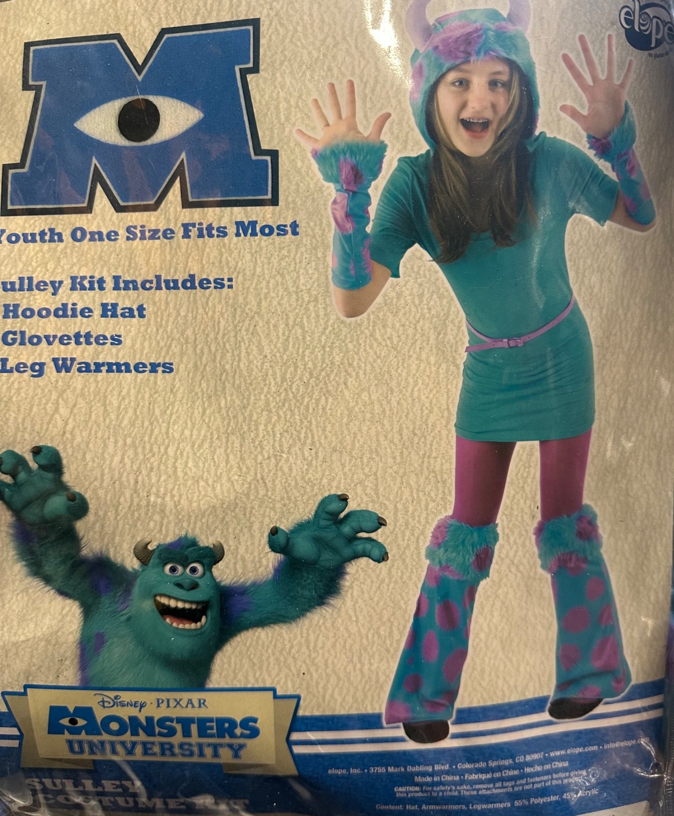 Disney Pixar Monsters University Sulley Girls Costume Kit | eBay